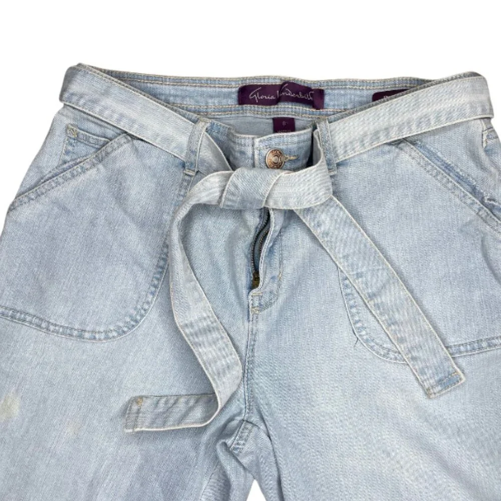 Gloria Vanderbilt Cotton Bermuda Cuffed Shorts with Removeable Belt Sz 8 Modest